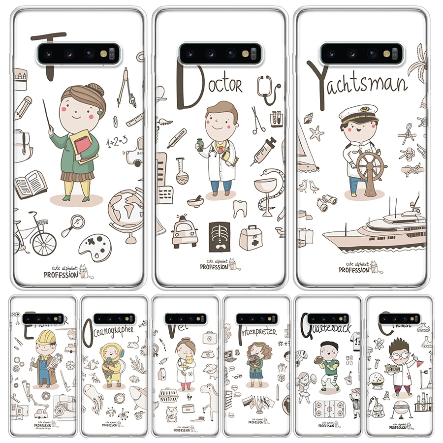 Cute Profession Teacher Doctor For Samsung Galaxy M21 M31 M32 M51 M52 M12 M30S Phone Case Note 20 Ultra 10 Plus 9 8 J4 J6 + J8 F