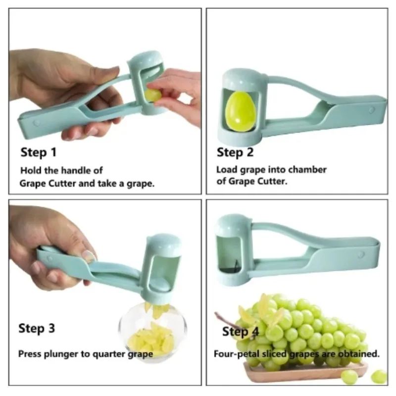 

Виноградная резка для малышей, нарезка для помидоров вишни, кухонный гаджет, кухонный гаджет из нержавеющей стали, нарезка для фруктов, синяя