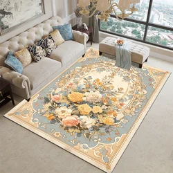 European Floral Large Carpet Living Room Luxury Decoration Home Bedroom Bedside Rugs Washable Cloakroom Non-slip Soft Mats Ковер