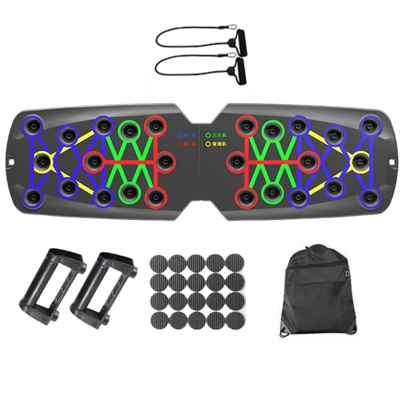 Push Up Boards, Multifunctional Push up Boards with Resistance Band, Fitness Training Equipment Set for Muscle Building