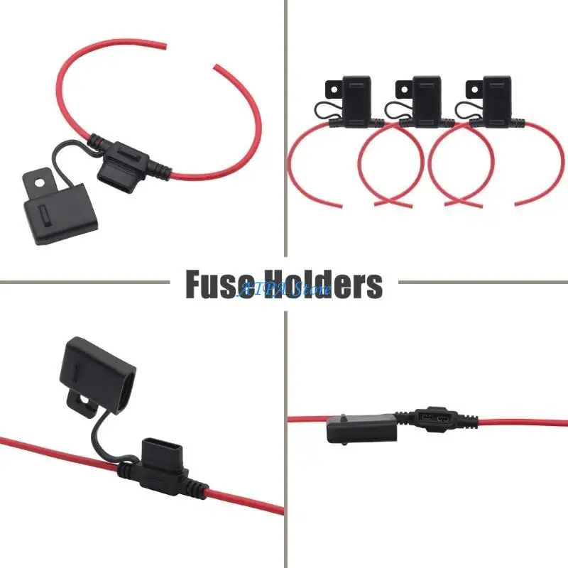 

U13C 10pcs 32V 30A Fuses Holders with 12 AWG Wire Heat Resistant Quick Installation