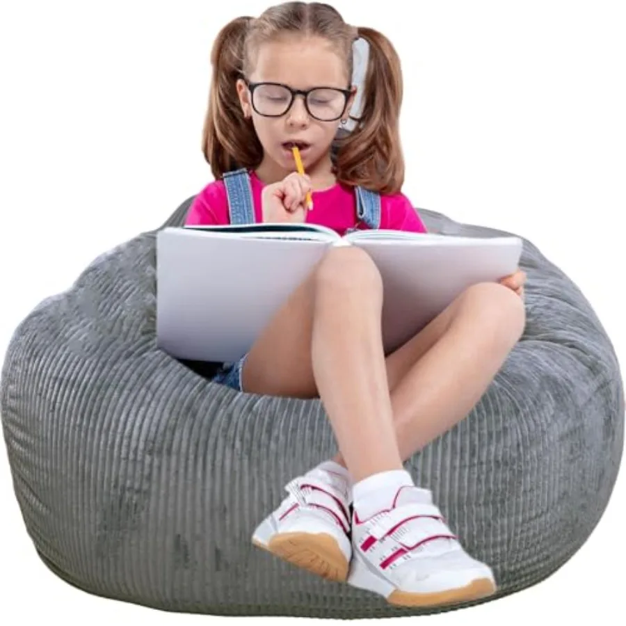 

Classic Bean Bag Chair with Faux Rabbit Fur Cover for Teens and Memory Foam Bean Bag Chairs Ultra Soft Faux Fur Fabric 2.5 feet