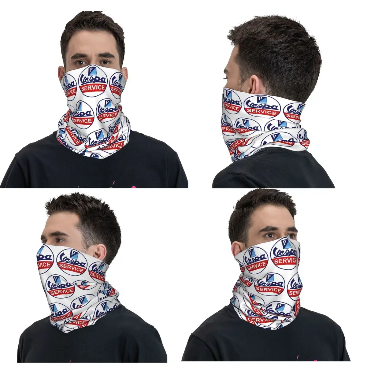 Vespa Logo Bandana Neck Cover Printed Wrap Scarf Warm Headwear Outdoor Sports Unisex Adult All Season