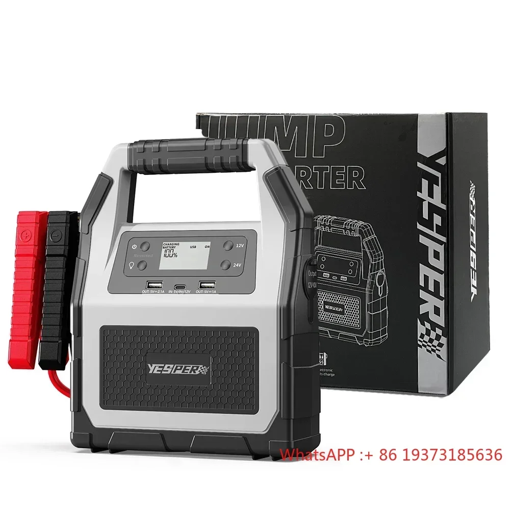 yesper 99C high power 6000A peak current with 42000mAh power bank 24v jump starter for heavy trucks diesel engine