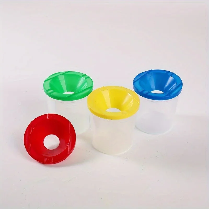4pcs/set Children's Painting Pen Wash Cup DIY Art Graffiti Paint Pen Wash Bucket Watercolor Gouache Diy Nail Brush Pen Wash Cup