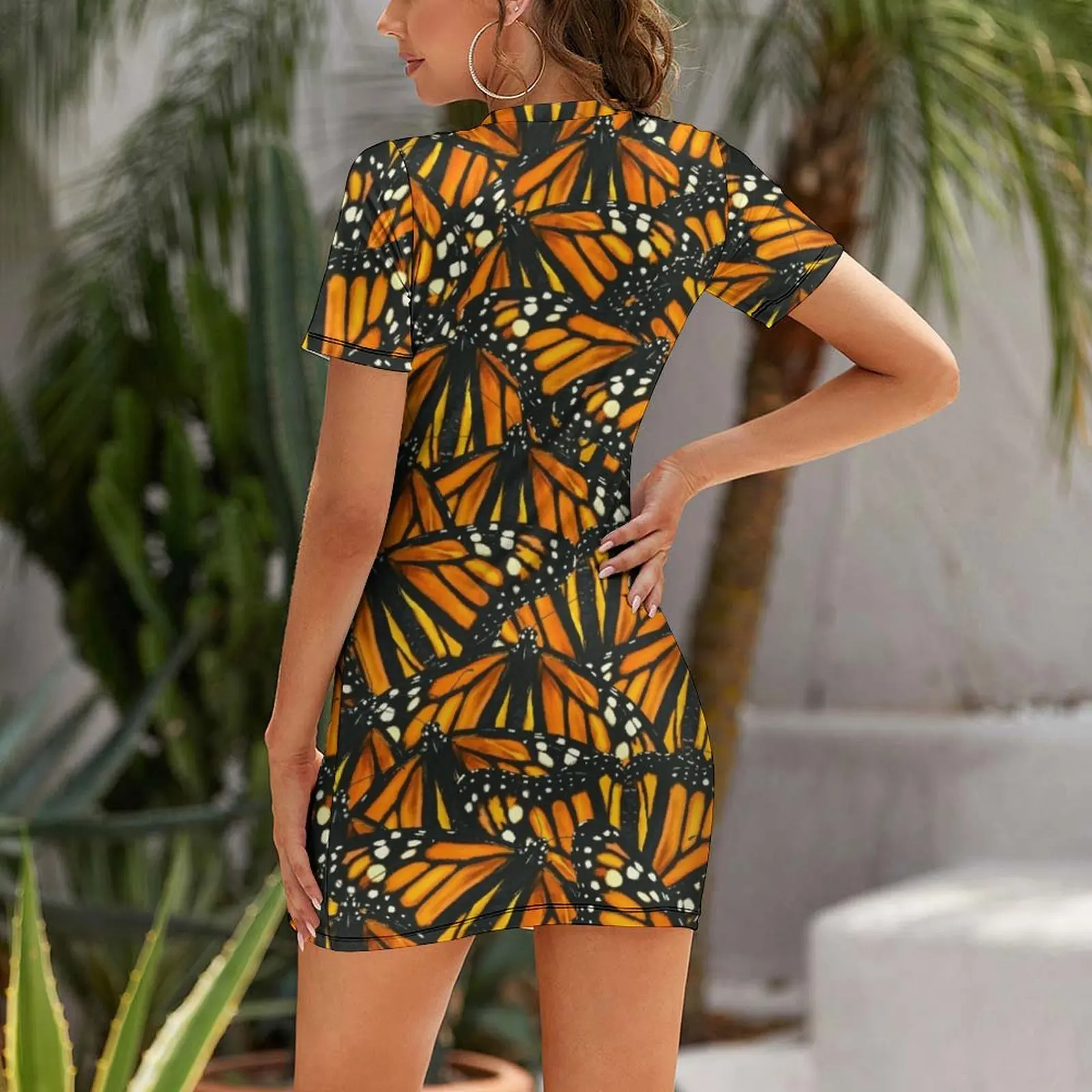 Monarch Migration All-Over Print Short Sleeved Dress ladies dresses for special occasion Dress