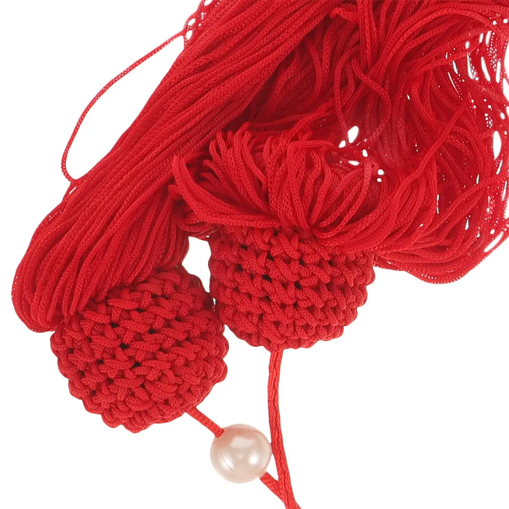 2Pcs Sword Tassel Decor Vibrant Red Hanging Tassel for Tai Sword Training Competition Reliable Secure Attachment Martial