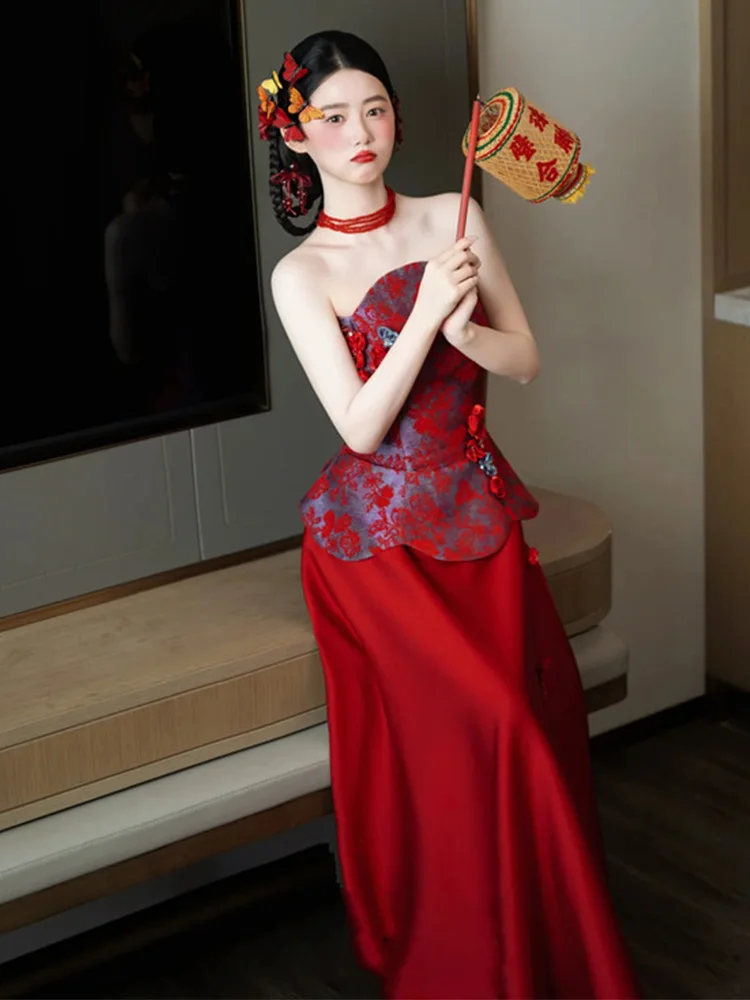 

Новое китайское вечернее платье для подружки невесты, женский высококачественный винтажный костюм для свадебного тоста, для помолвки, банкета, утреннего выхода