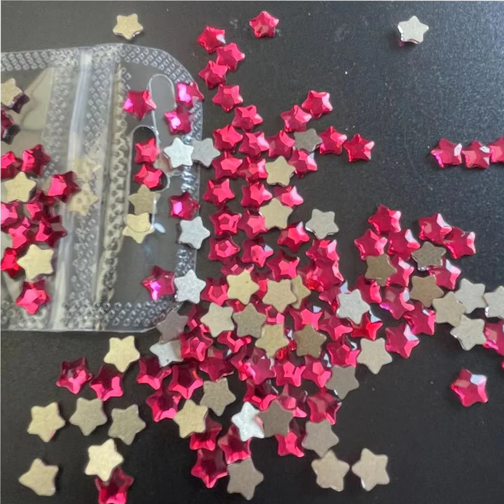 50Pcs Multi-Colors Star Nail Art Charms 3D Resin Shiny Flatback Crystal Star Nail Decorations DIY Jewelry Manicure Accessories