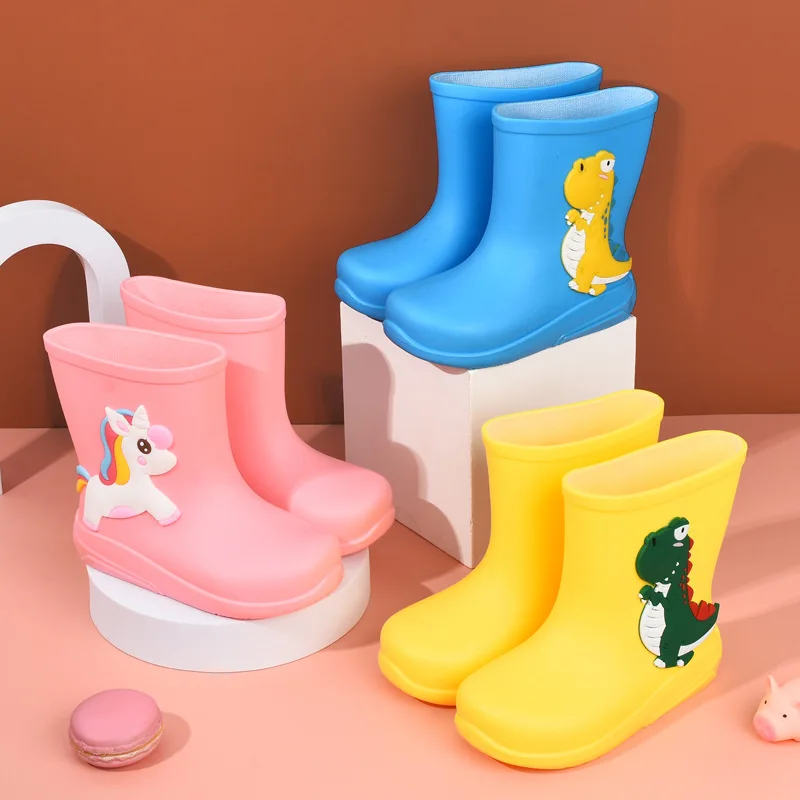 Children Rain Boots Baby Boys Girl EVA Non-slip Outdoor Cartoon Dinosaur Rain Boots for Kids Waterproof Shoes Water Boots Girl