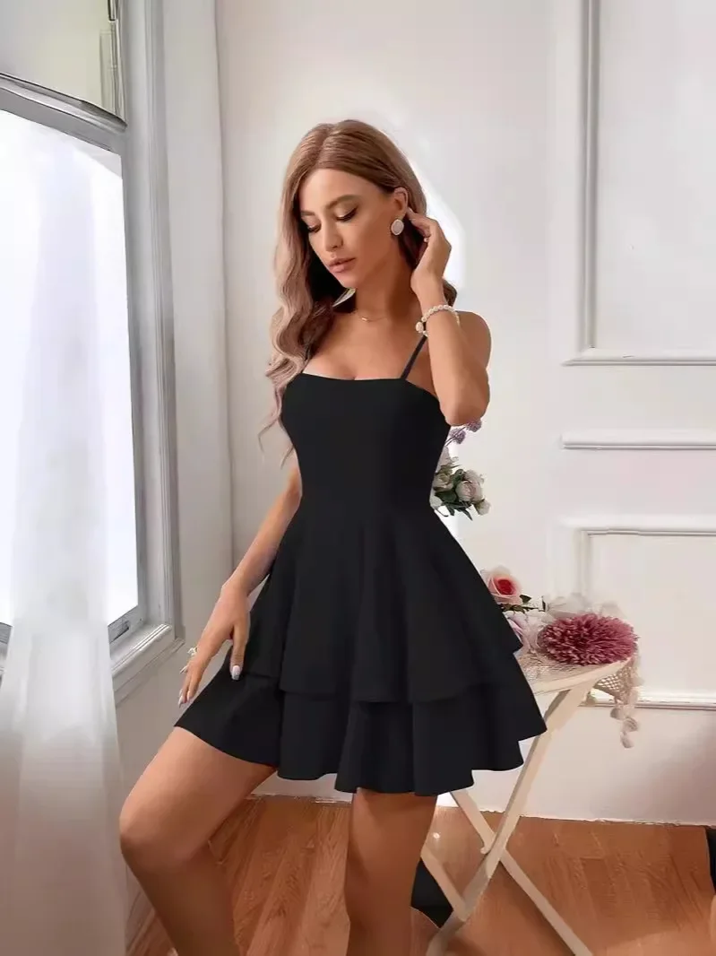 

Y2k Spaghetti Strap Sexy Dresses for Women's Bandage Bow Tie Ruffles Female Mini Dress Summer Casual Green A-line Vestidos