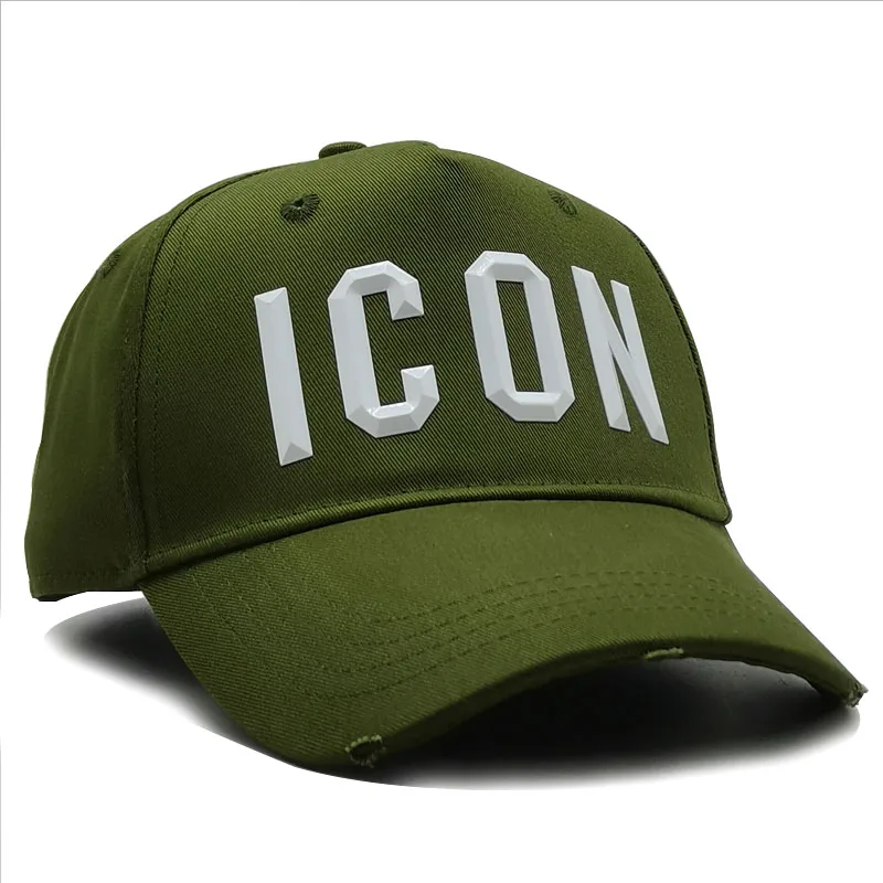 Brand ICON Baseball cap High quality cotton ICON letter glue pressing men's Baseball cap hip-hop Snapback hat father hat