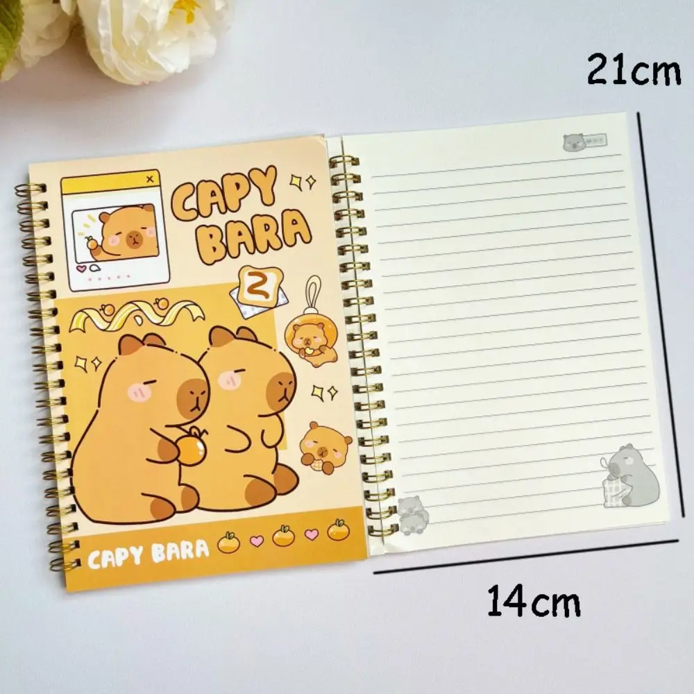 Cartoon A5 Lose blatt Notizbuch horizontale Linie Capybara Ring Binder Notizblock Journal Planer Lern zubehör