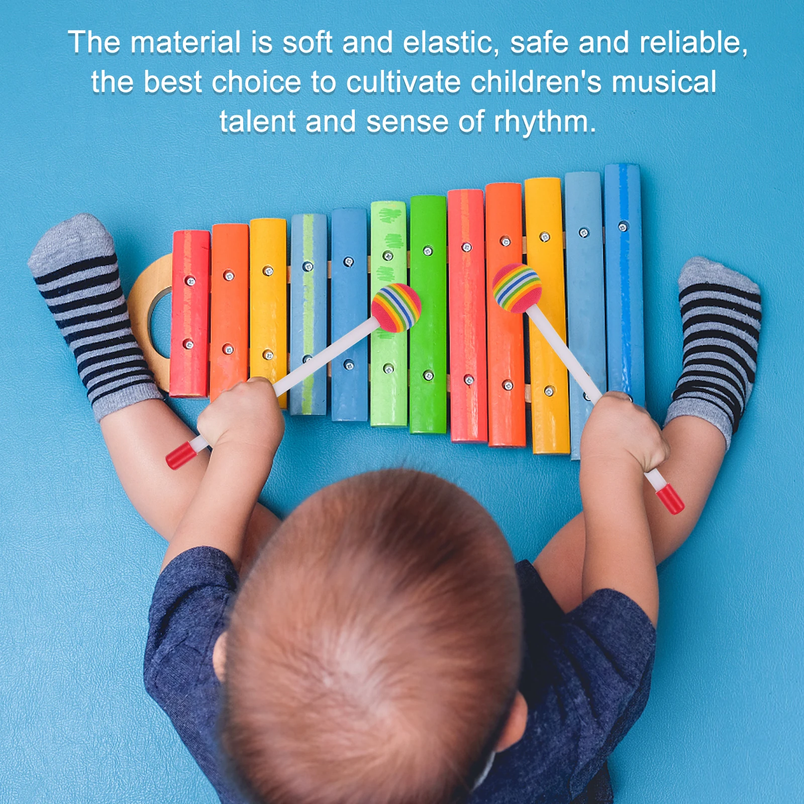 

4 pcs Rainbow Drumsticks Colorful Plastic Drum Sticks For Kids Practice Percussion Instrument Accessory Drum Tool For Beginners