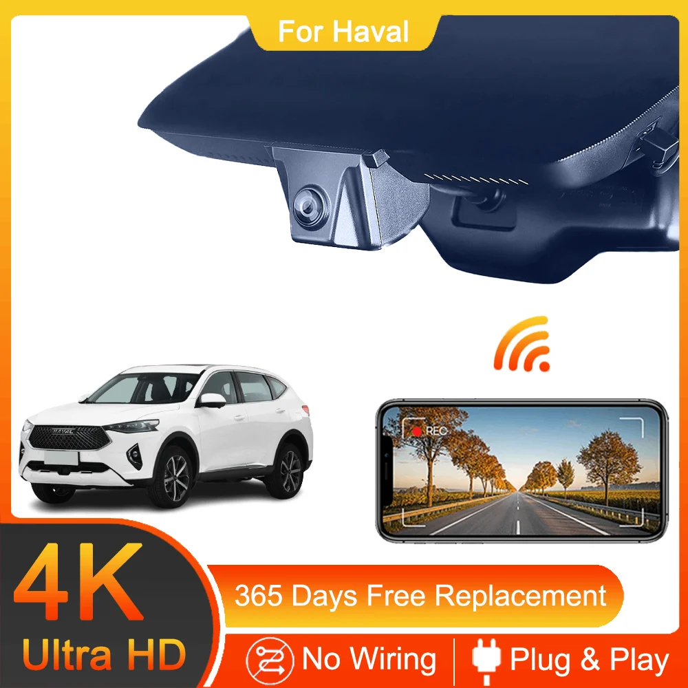 

For HAVAL H6 H7 F7 F7x H9 XY DARGO Jolion GWM POER Front and Rear 4K Dash Cam for Car Camera Recorder Dashcam WIFI Car Dvr