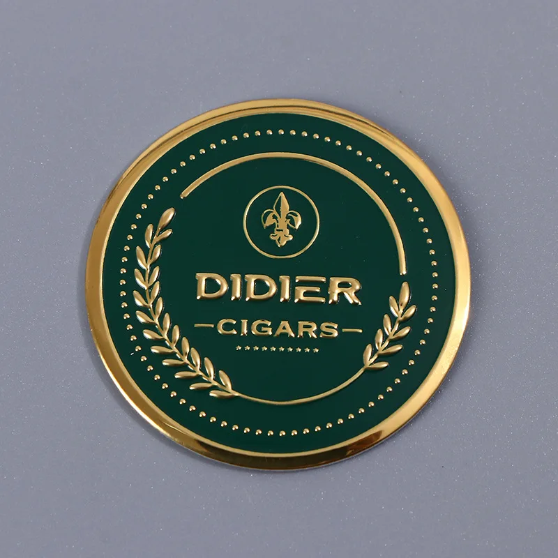 Custom Supplies Metal Signs Perfume Aromatherapy Glass Bottles Nameplates Embossed Printing Tea Cup Curved Lab