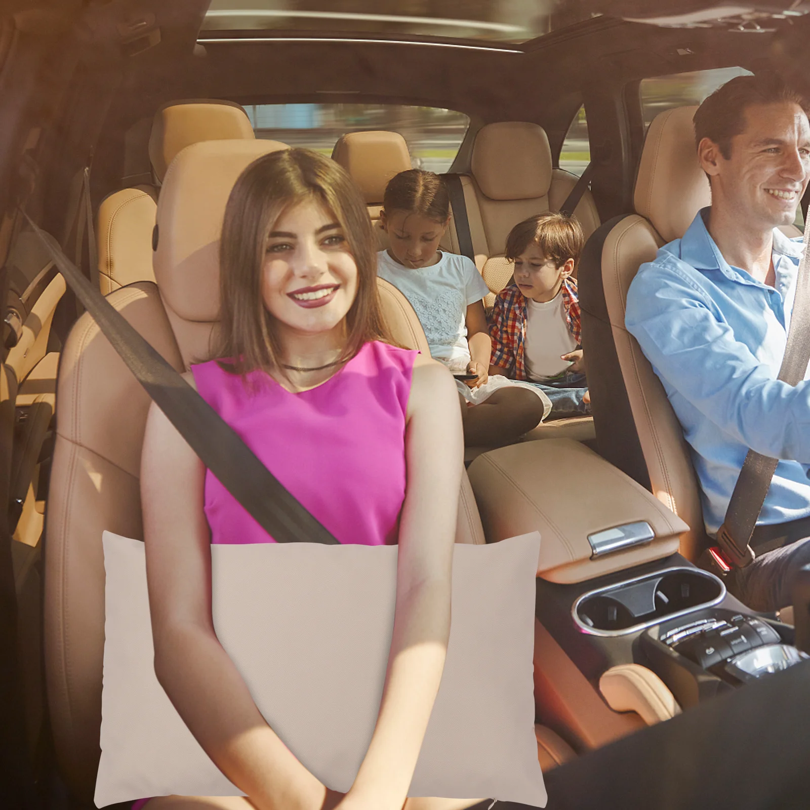 

2Pcs Pillow Protector Waterproof Anti Liquid Leak Khaki Tone Closure Outdoor Indoor Cushion Cover Home Car Decor