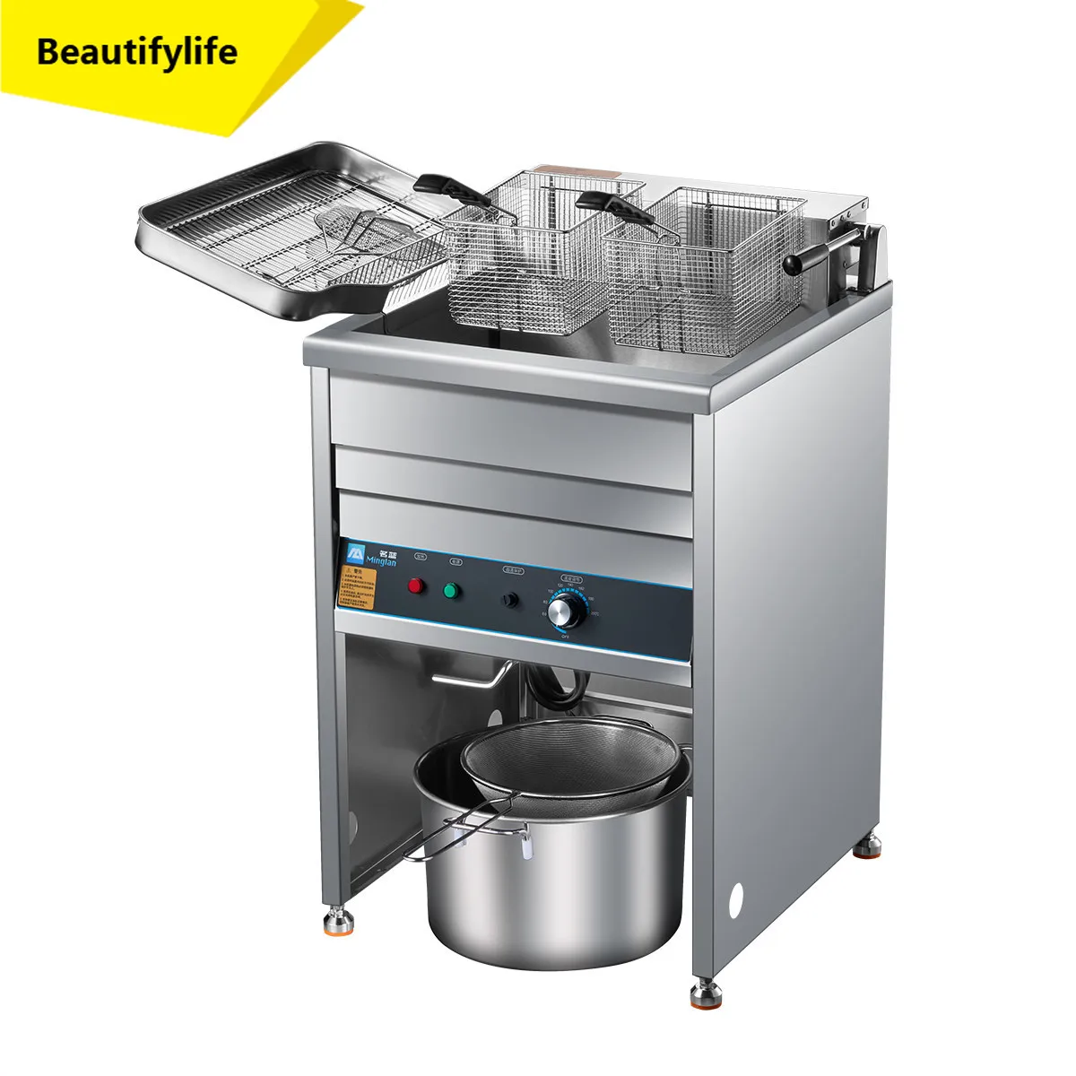 A61 new famous blue electric fryer commercial fryer large capacity oil pan easy to clean without pasting slag