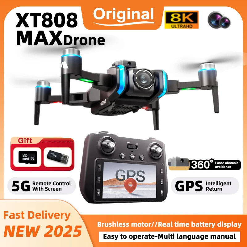 XT808 Gps Drone 8K … - image
