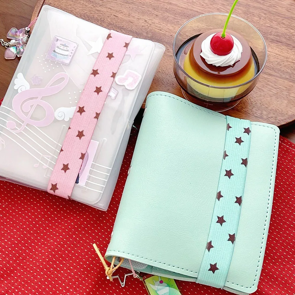 Handbook Elastic Band 2PCS, 13cm, Suitable for A7/M5 Loose Leaf Notebooks, Cute and High-value Star Decoration