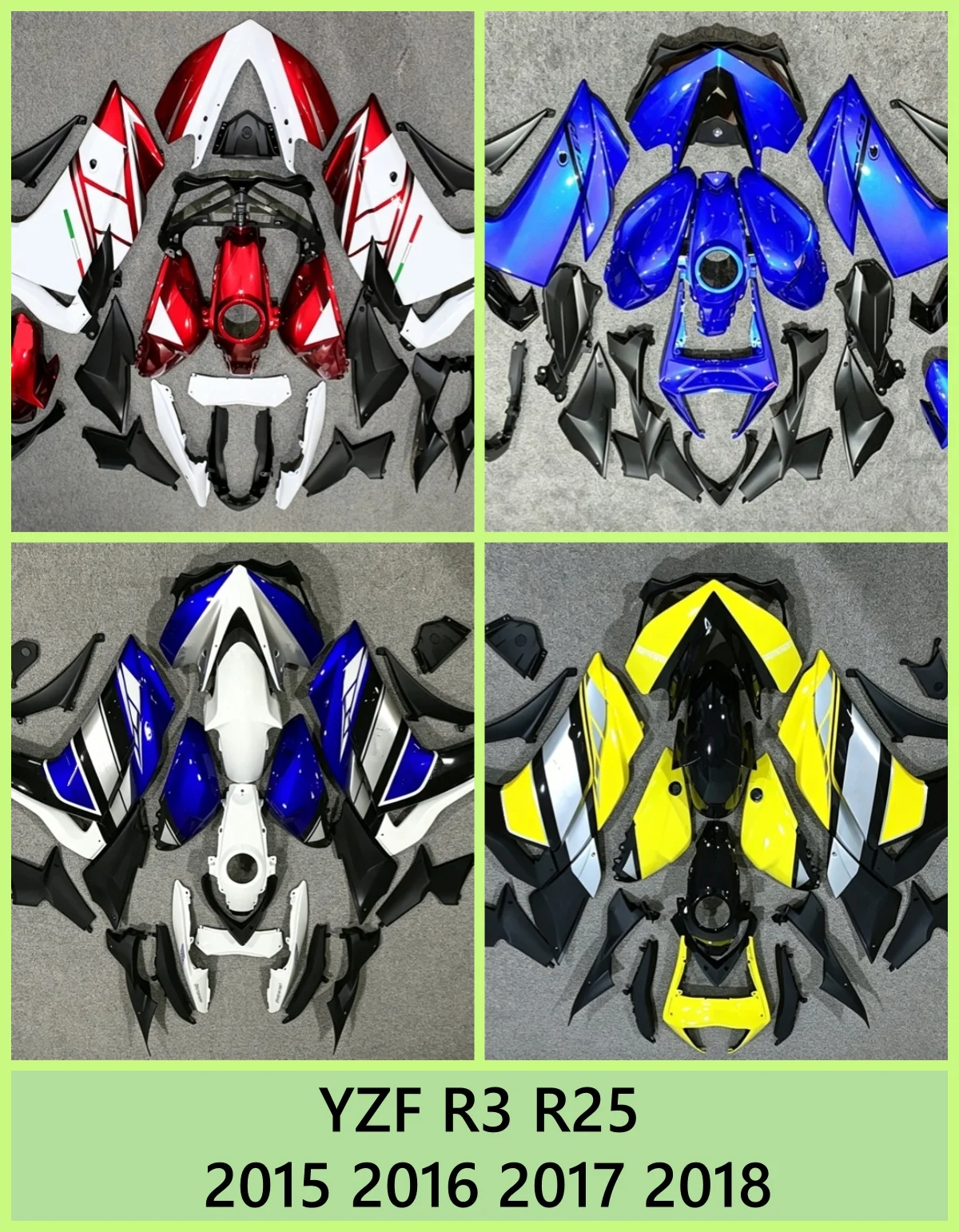 Suitable for Yamaha YZF R3 R25 2015 16 17 2018 motorcycle refit Fairing housing accessory, multi color optional, customizable