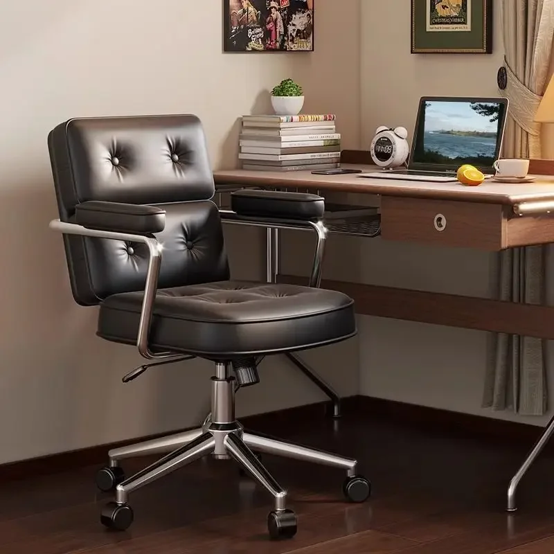 Home Computer Chair Study Desk Chair Bedroom Light Luxury Swivel Chair Comfortable Long-term Sitting Lift Back Office Chairs