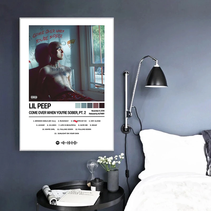 Hip Hop Rapper Lil-Peep Crybaby Live Forever Music Album Poster and Prints Canvas Painting Wall Art Pictures Home Decor Gift