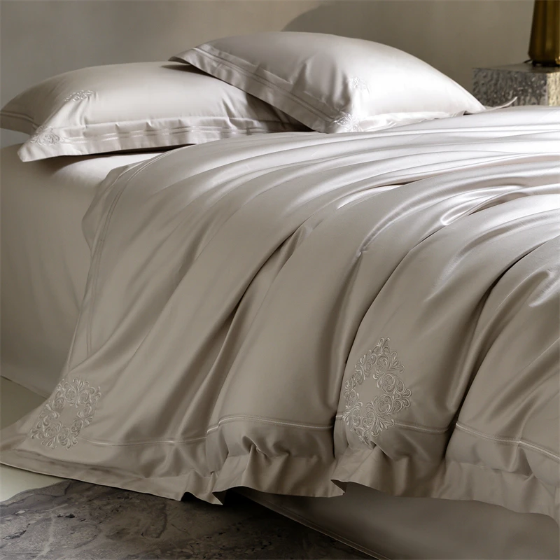 Hotel Quality 1000TC Egyptian Cotton Luxury Bedding Set Vintage European Embroidery Duvet Cover Flat Sheet Pillowcases 4Pcs