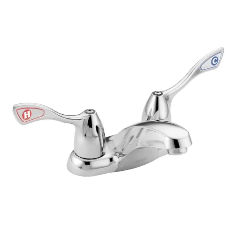 

Commercial Chrome Two-Handle Centerset Bathroom Faucet 1.5 GPM for Modern Bathrooms with High-Flow Efficiency and Durable Finis