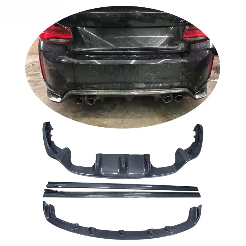 

Carbon Fiber 3D Style Side Skirt Front Rear Bumper Lip Spoiler Car Exterior Kit
