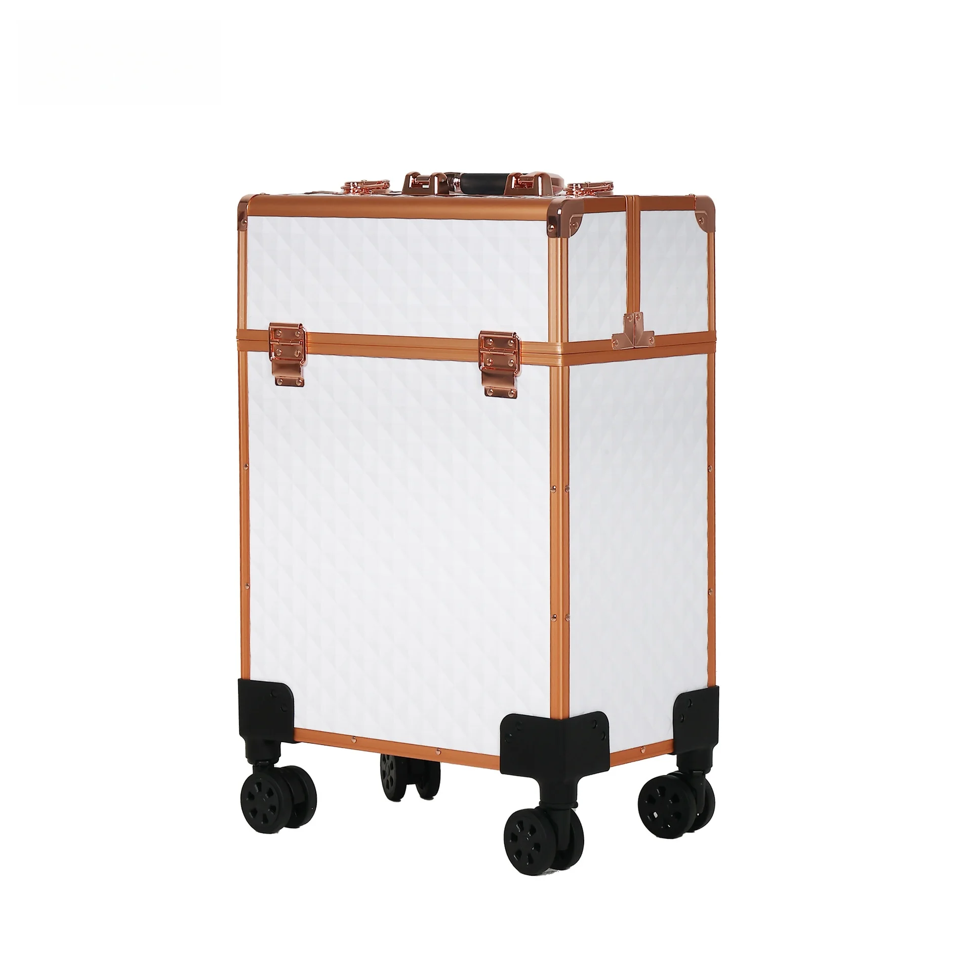 Makeup Trolley Case Detachable 2in1 Alloy Train Briefcase for Nail Manicure on Wheels Lock Salon Large Capacity Storage Case