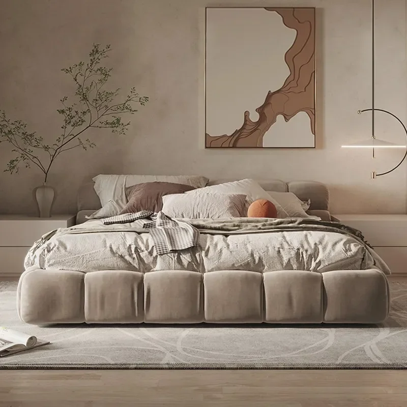 Gran oferta, cama moderna de lujo ligera, minimalista, cómoda, dormitorio principal, cama de calidad, muebles de dormitorio estéticos de moda