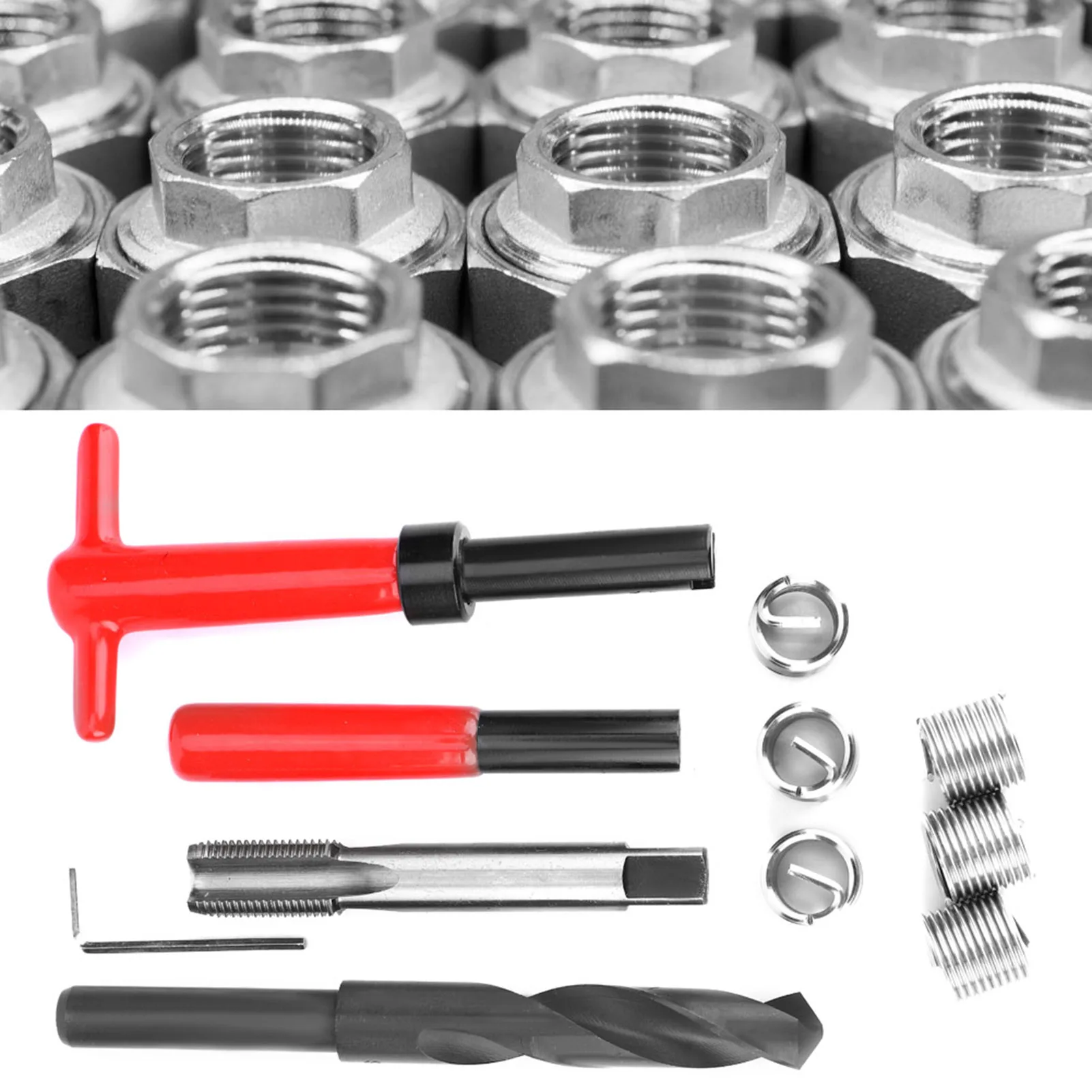 

ZK40 11Pcs Thread Repair Kit Stainless Steel Twisted Drill Wrench Tap Insertion tool M16x1.5