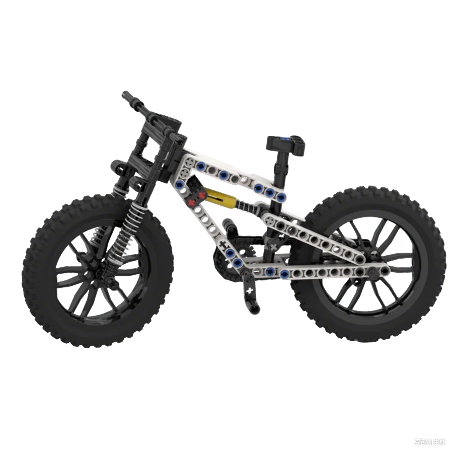 Moc off-road mountain bike downhill bicicleta frente duplo amortecedor corrente ligação bloco de construção simulação modelo brinquedo presente do miúdo