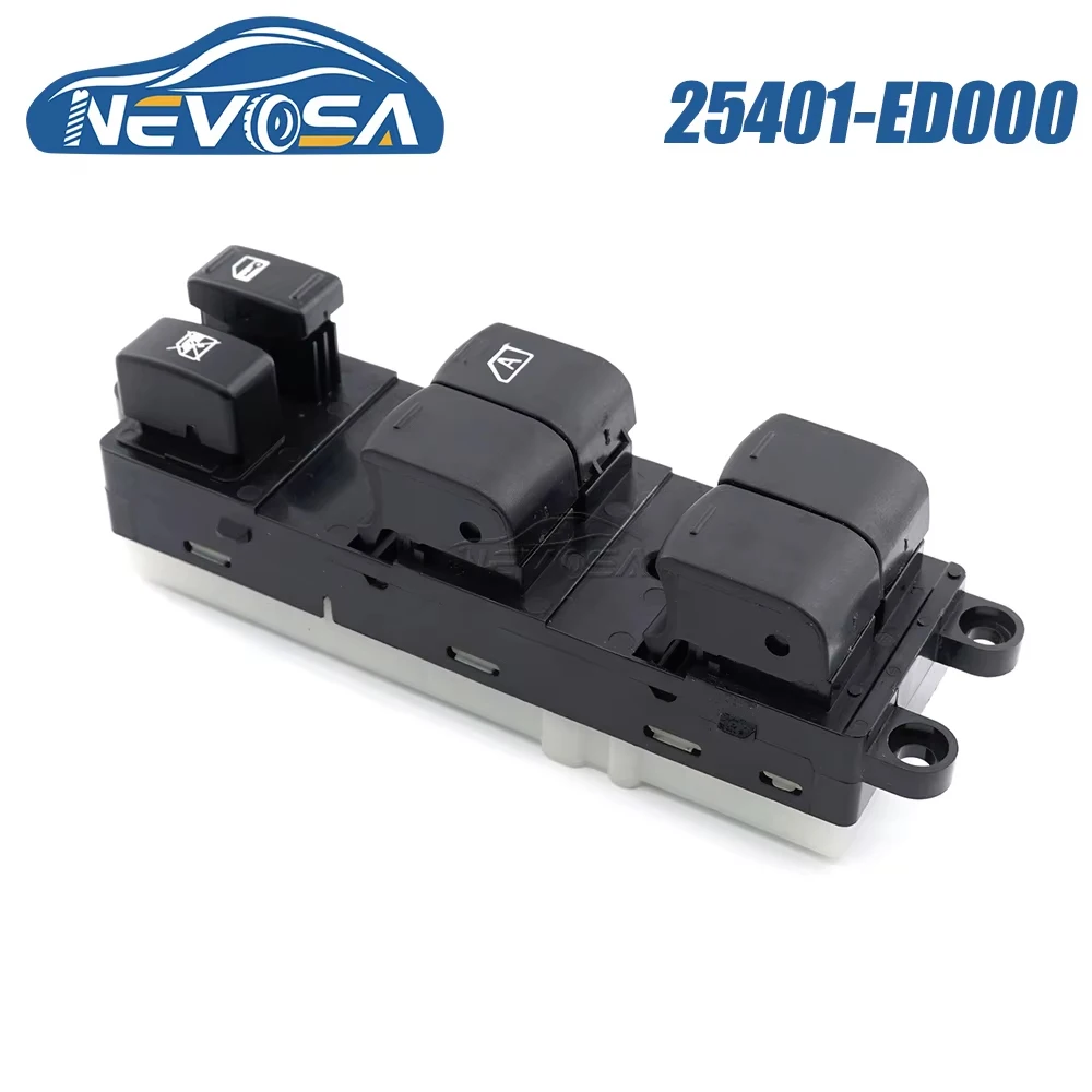 

NEVOSA 25401-ED000 For Nissan Tiida RHD Front Right Driver Side Window Control Switch Door Lock Car Parts Accessories 15+3 Pins