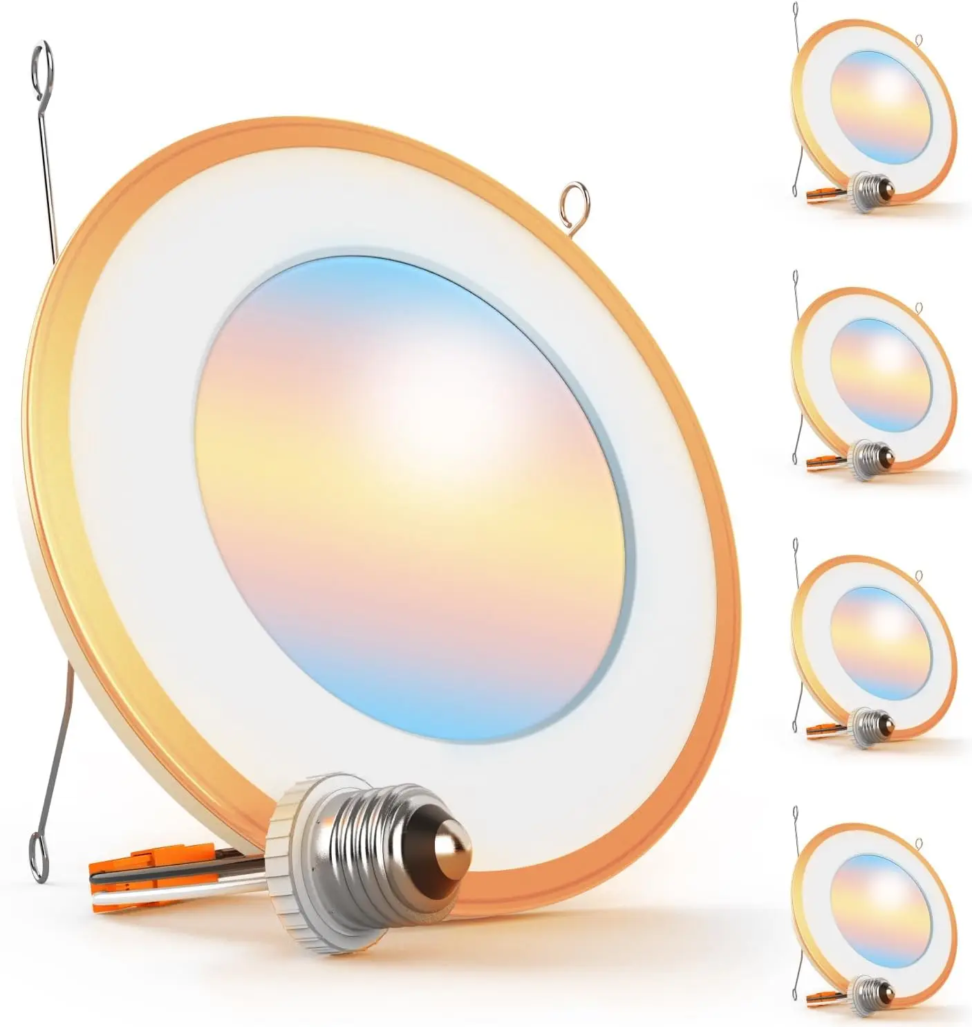 

6 Inch Recessed LED Ceiling Lights, 1200LM Dimmable with Night Light, Selectable CCT 2700K-6000K, UL Listed 4 Pack