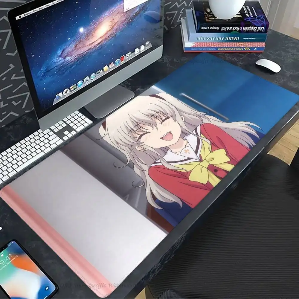 Tomori Nao Anime Charlotte Mousepad Non-slip Suitable For Office Computers Laptops E-sports Game Desk Mats XXL Keyboard