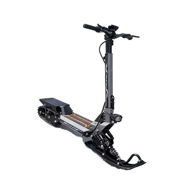 Electric dual-purpose snowmobile with road and snow compatible maximum speed 40 km/h LCD display