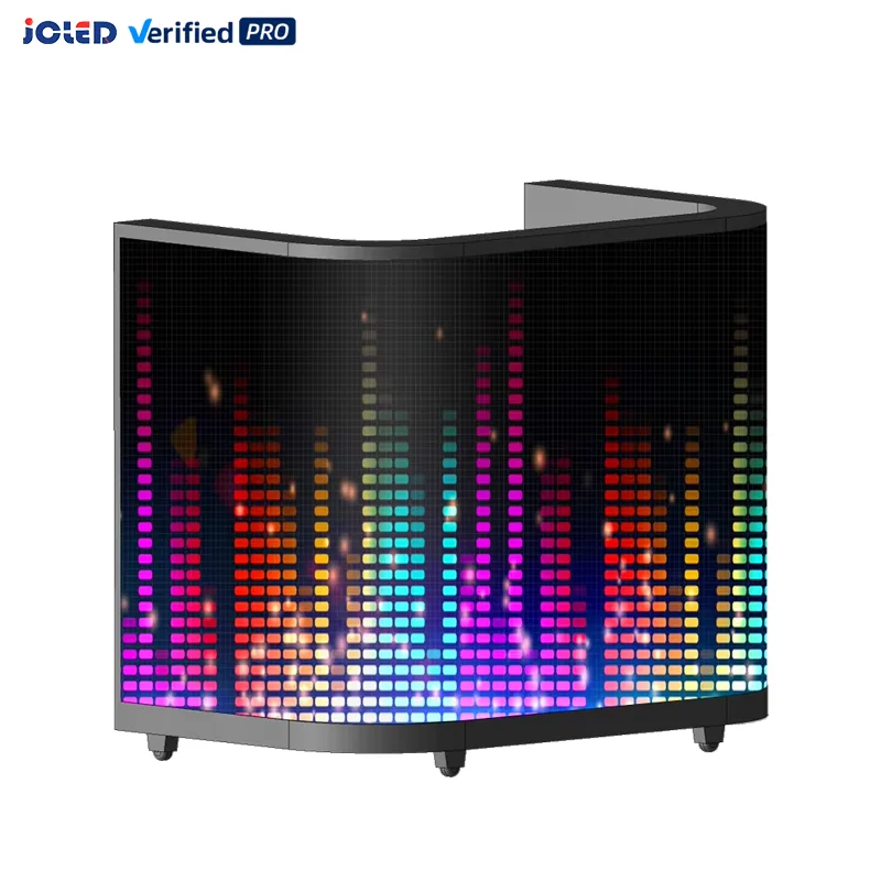 Portable DJ Booth LED Video Wall with Floor Stand, IP65 Waterproof 800cd/㎡ High Brightness Custom Resolution LED Display Panel