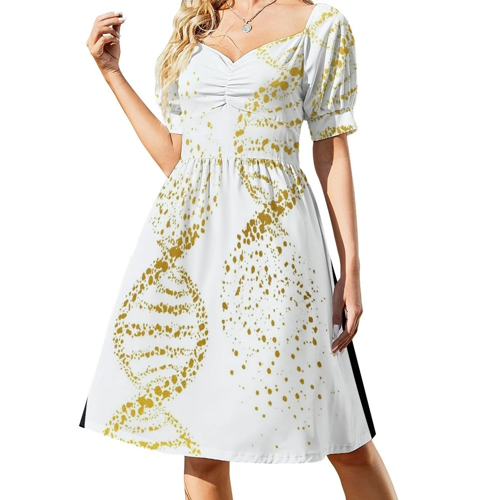 Dna double helix genetic Short-Sleeved Dress women's dresses luxury dresses summer woman 2025 woman dress