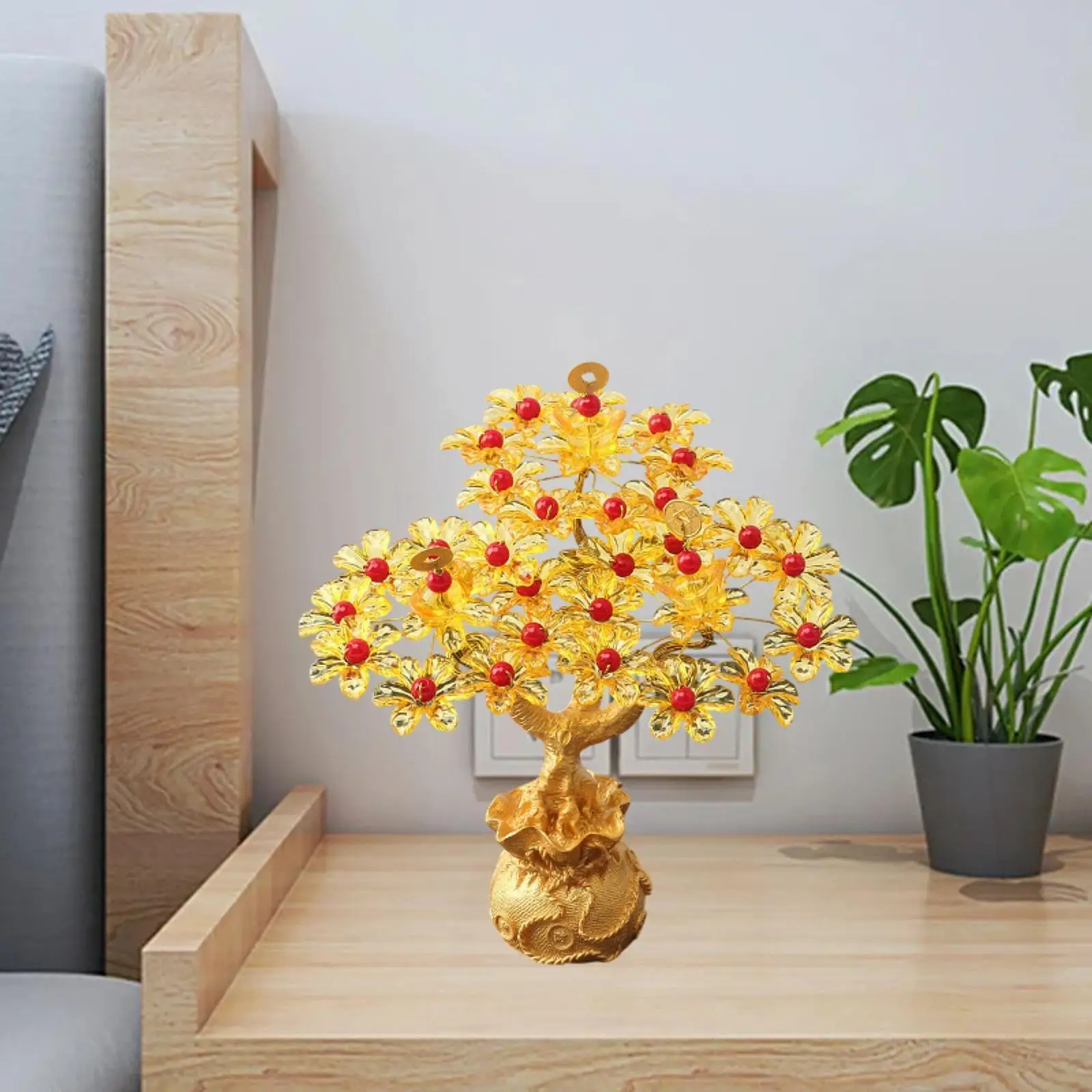 Feng Shui Money Tree DIY Handmade Kit Table Centerpiece Bonsai Decoration for Living Room