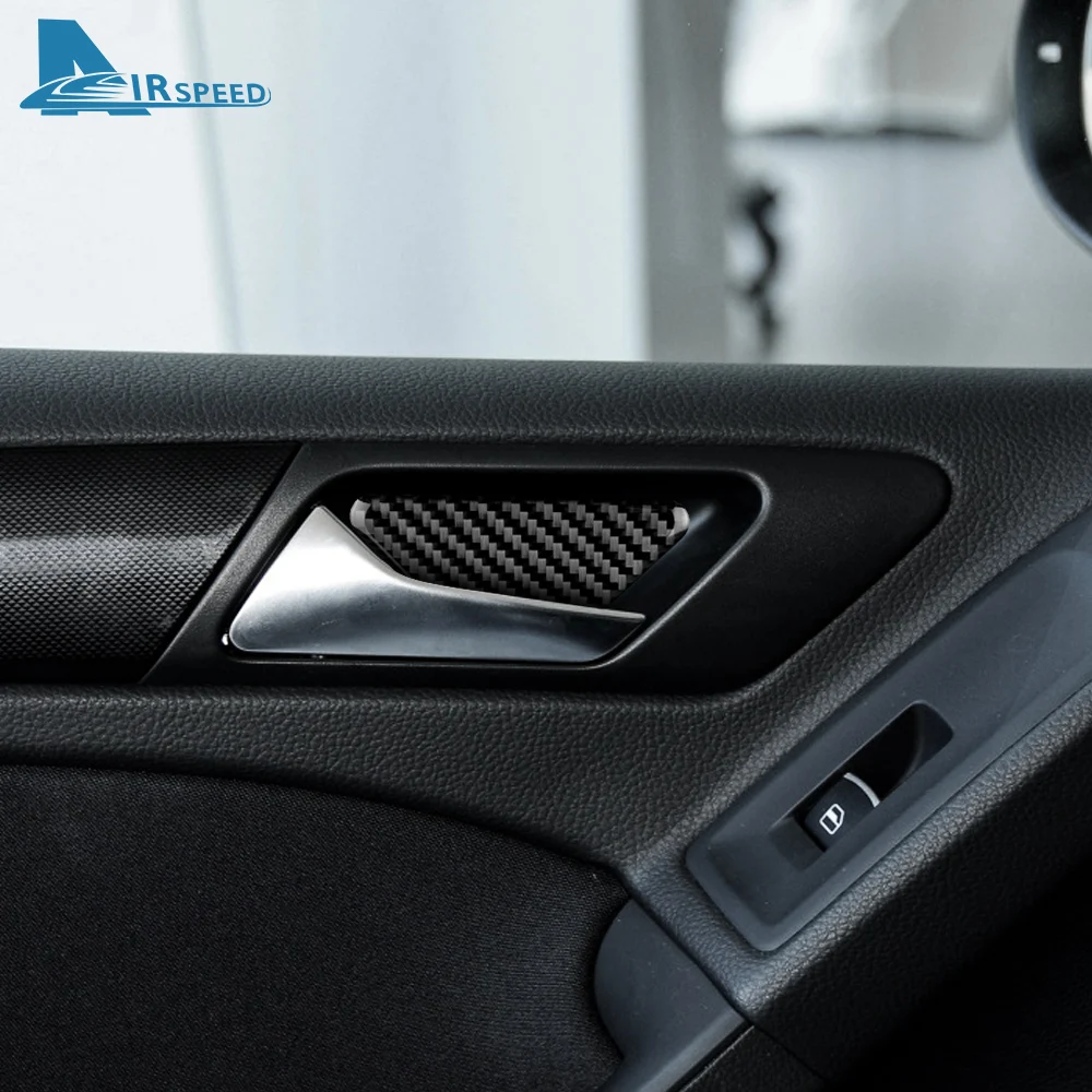 

4pcs Real Soft Carbon Fiber Sticker for Volkswagen VW Golf 6 GTI MK6 2008-2013 Car Door Bowl Panel Interior Trim Accessories