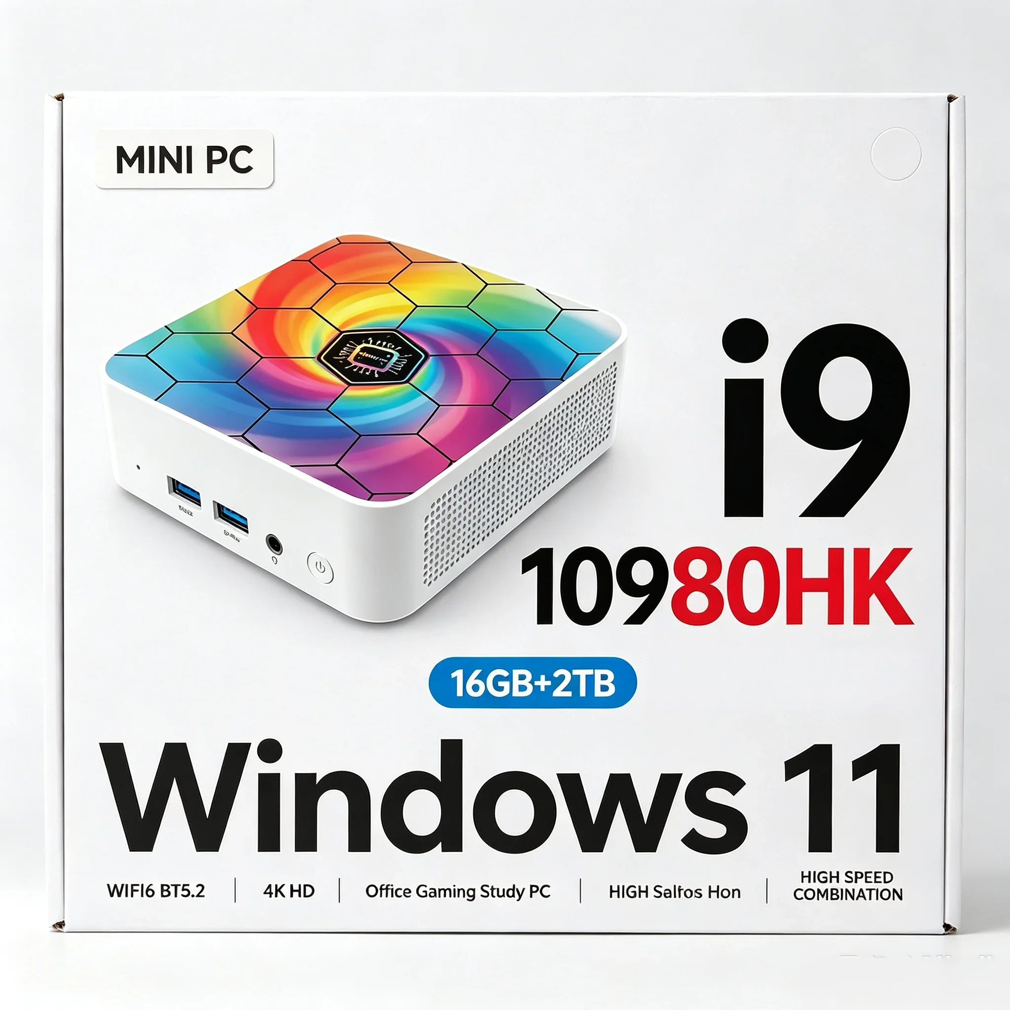 High Performance Mini PC Intel Core I9-10980HK Windows 11 16GB RAM 1TB/2TB SSD WiFi6 BT5.2 Home & Office Desktop Mini Computer