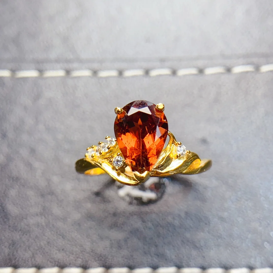 S925 Silver 7x9mm Tourmaline Ring with Certificate, Ideal for Daily Luxury & Special Gift Giving