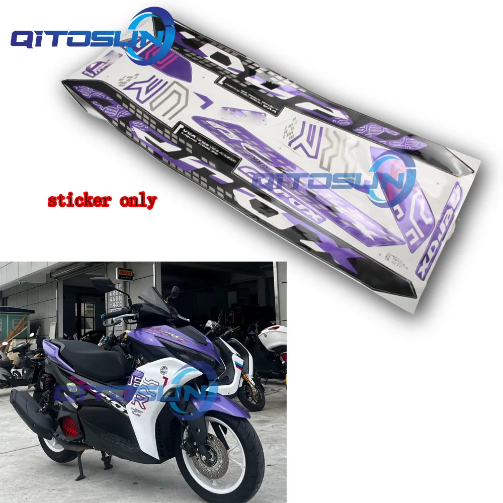 Customized Business Decal Waterproof UV Laminated Full Color CMYK/PMS Full Body Sticker for Aerox 155 V2