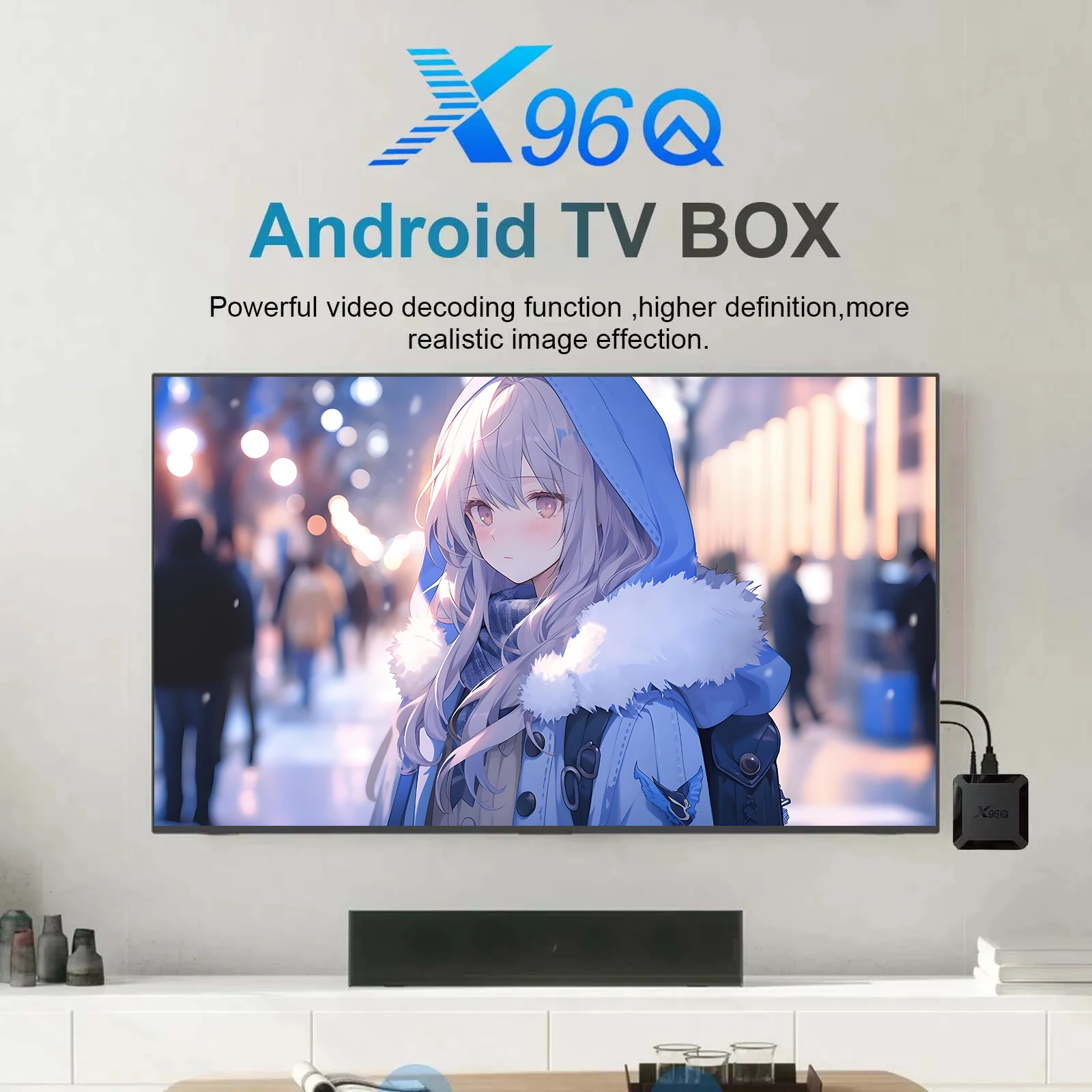 Global Smart Android TV Box X96Q 4K Smart TV Box Wifi Youtube Tiktok 5V/2A Multi Language Streaming Media Player Set Top Box