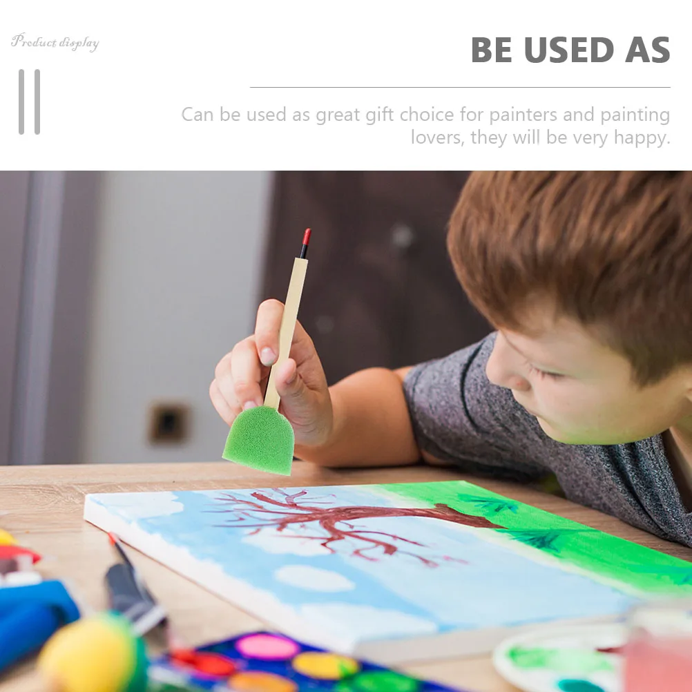 

15 Pcs Colorful Sponge Stick Painting Material Learning Kids Brush for Sponges Wood Brushes Graffiti Child