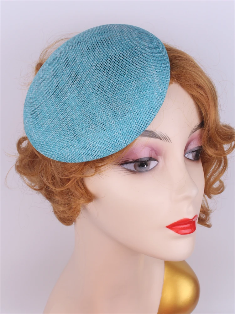 15CM Imitation Sinamay Fascinator Base Round Party Hats Red DIY Hair Accessories Cocktail Headwear Bridal Hats Wedding Millinery