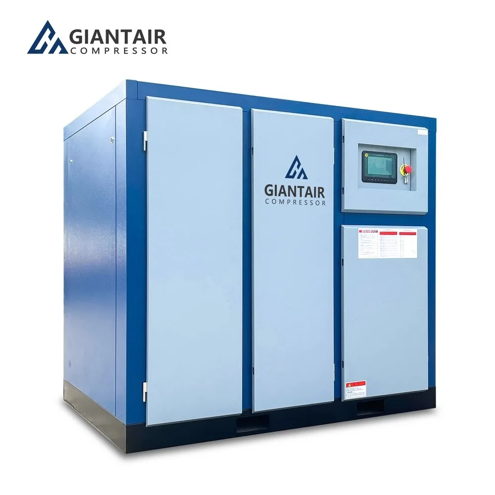 75HP Industrial Screw Air Compressor with Dryer and Filter for Food Industry Heavy Duty GIANTAIR Rotary Compressor