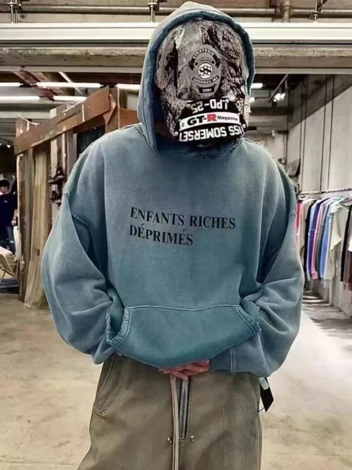 

Повседневная толстовка-худи в американском стиле, плотная, с эффектом потертости, свободного кроя, из хлопка, с длинным рукавом, для подростков и мужчин